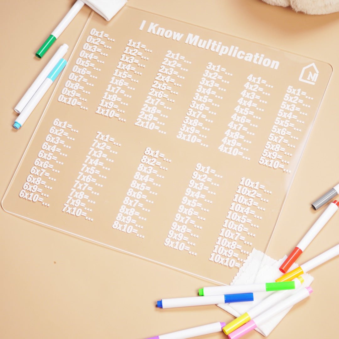 Reusable “I Know Multiplication” Practice Board for Kids | Washable Math Learning Board - Memories InsiteWashable Math Learning Board